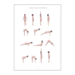 plakat - Sun salutation a man