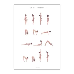 plakat - Sun salutation a woman