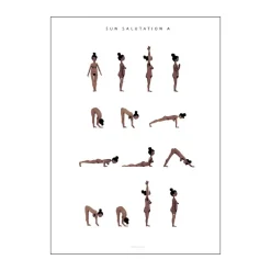 plakat - Sun salutation a woman